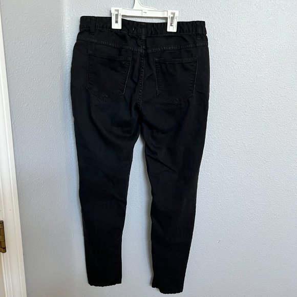 Free People Black Jeans with Knee Rip High Waisted Skinny Jeans - Picture 3 of 3